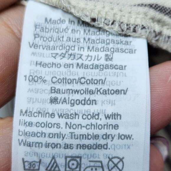 Madewell Tie Front Button Up Shirt in Maitland Stripe Size Med - Picture 6 of 8